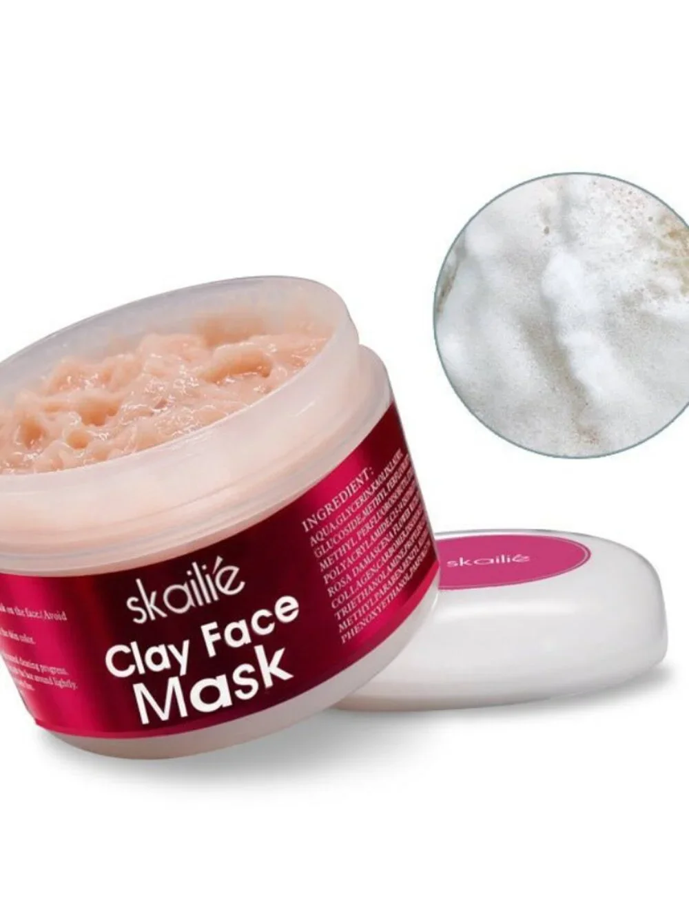 Skallie Clay Face Rose Clean Skin Repair Mask - 100g
